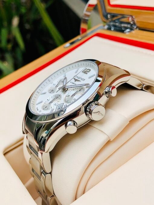 Đồng Hồ Longines Conquest Classic Chronograph White Dial - L2.786.4.76.6 - Hình ảnh 7