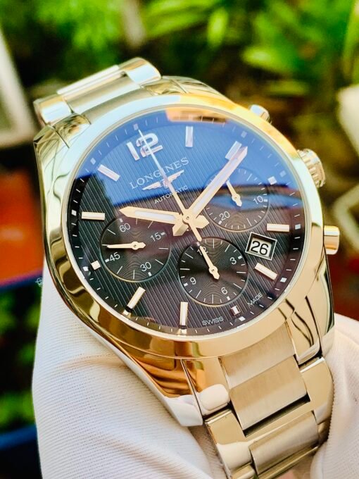 Đồng Hồ Longines Conquest Classic Chronograph Black Dial - L2.786.4.56.6 - Hình ảnh 5