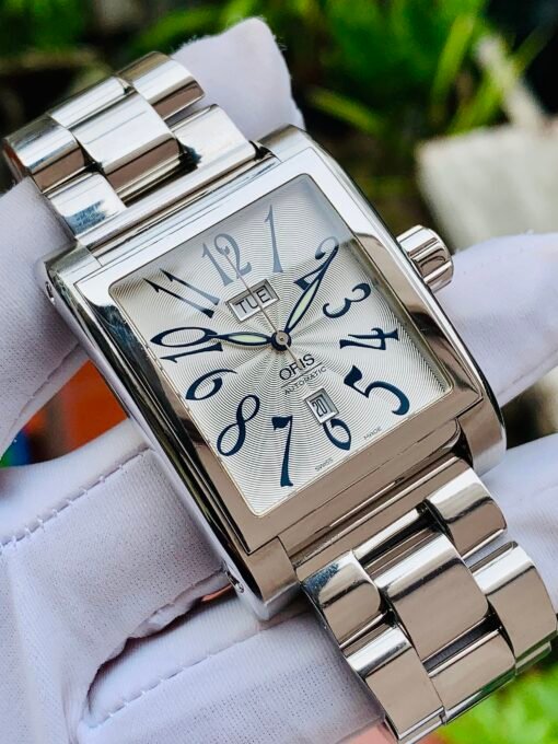 Đồng Hồ Oris Miles Rectangular Day Date White Dial - 585 7538 40 61M - Hình ảnh 5