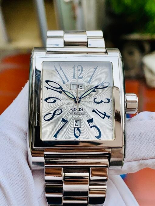 Đồng Hồ Oris Miles Rectangular Day Date White Dial - 585 7538 40 61M - Hình ảnh 3