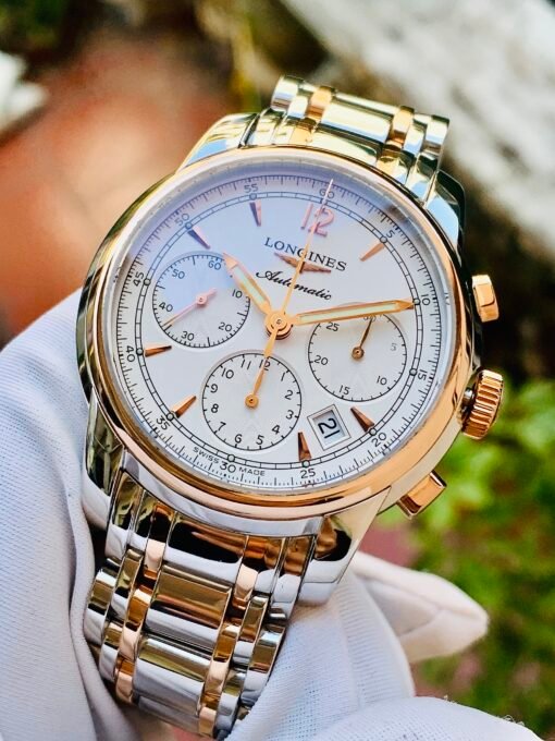 Đồng Hồ Longines Saint-Imier Chronograph Demi Rose Gold 18k - L2.752.5.72.7