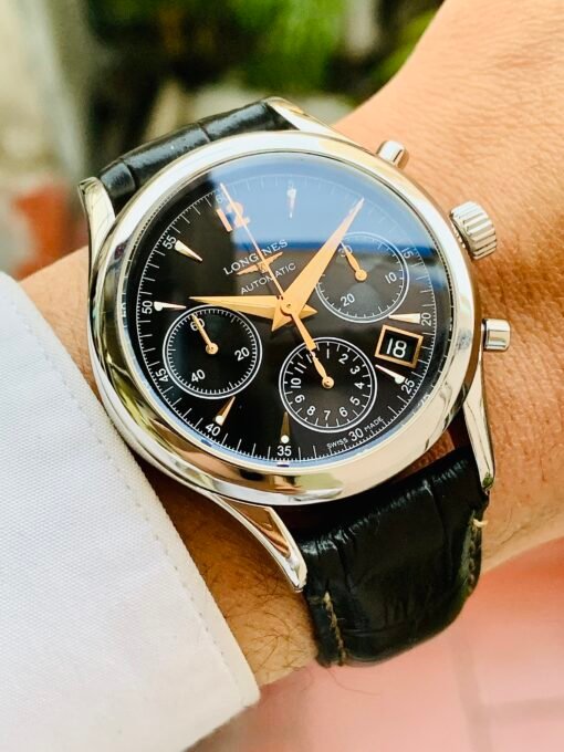 Đồng Hồ Longines Heritage Collection Chronograph Black Dial - L2.742.4.56.0 - Hình ảnh 2
