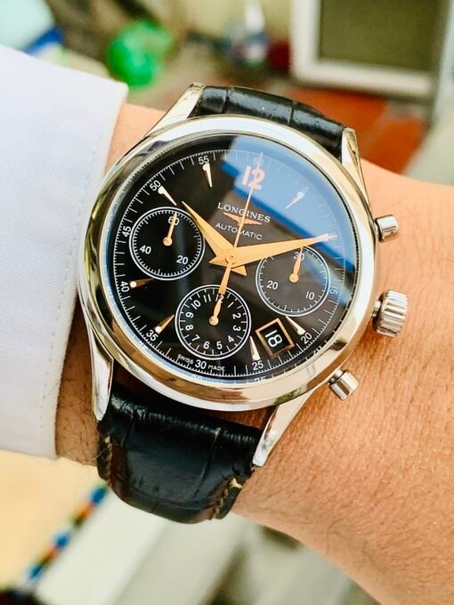 Đồng Hồ Longines Heritage Collection Chronograph Black Dial - L2.742.4.56.0 - Hình ảnh 4