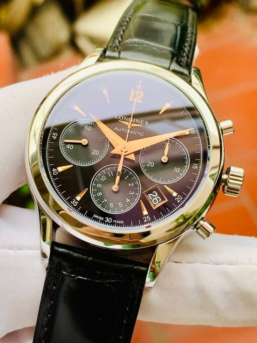 Đồng Hồ Longines Heritage Collection Chronograph Black Dial - L2.750.4.56.0 - Hình ảnh 4