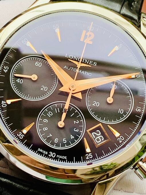 Đồng Hồ Longines Heritage Collection Chronograph Black Dial - L2.750.4.56.0 - Hình ảnh 5