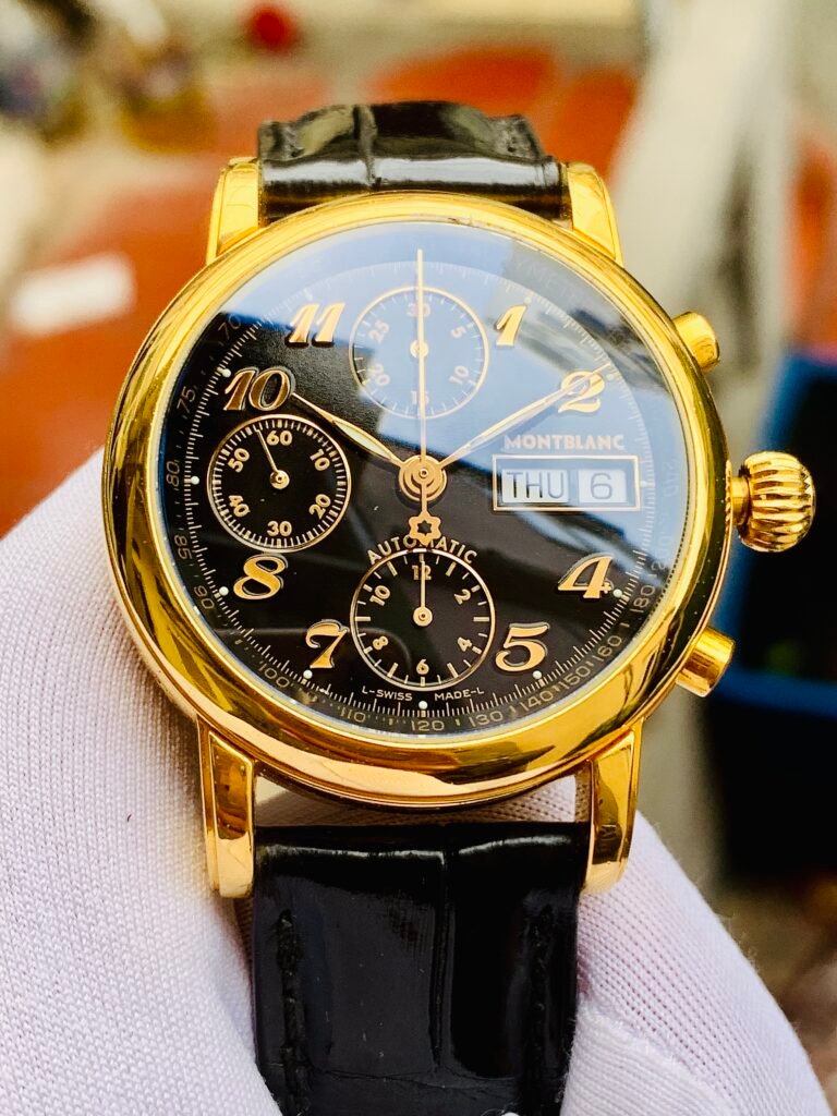 Đồng Hồ Montblanc Meisterstuck Chronograph Gold Black Dial - 7016