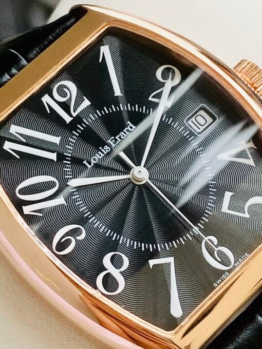 Đồng Hồ Louis Erard Tonneau Date Black Dial Rose Gold - 80045 - Hình ảnh 5