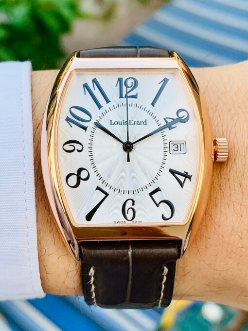 Đồng Hồ Louis Erard Tonneau Date Silver Dial Rose Gold - 80045 - Hình ảnh 3