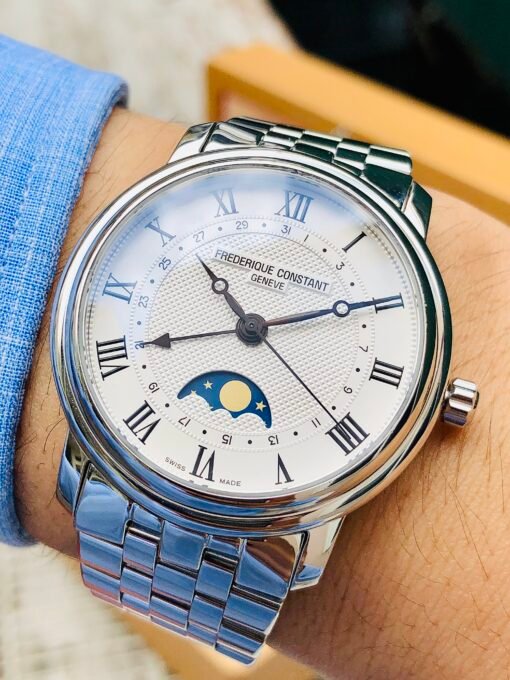 Đồng Hồ Frederique Constant Classics Moonphase White Dial - FC-330MC4P6B - Hình ảnh 4