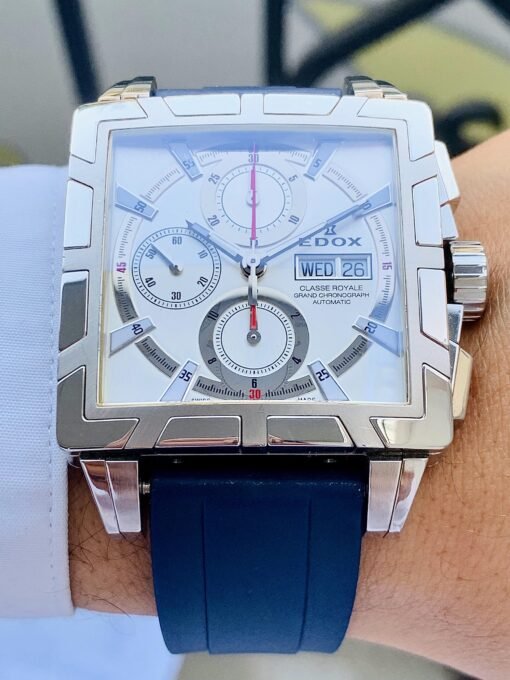 Đồng Hồ Edox Classe Royale Chronograph White Dial 01105 357N NIN - Hình ảnh 3