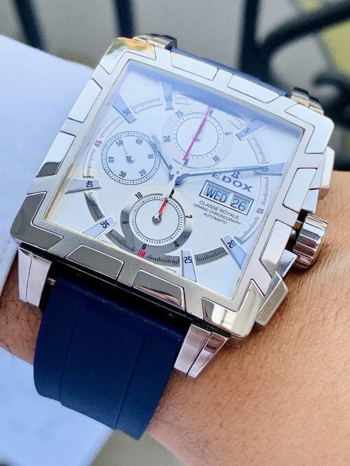Đồng Hồ Edox Classe Royale Chronograph White Dial 01105 357N NIN - Hình ảnh 4