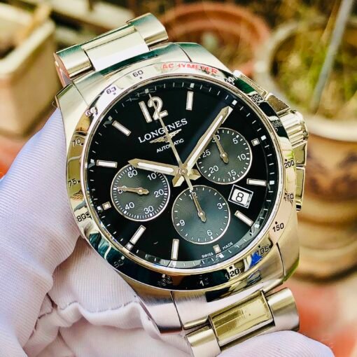 Đồng Hồ Longines Conquest Chronograph Tachymeter Black Dial - L2.743.4.56.6 - Hình ảnh 2