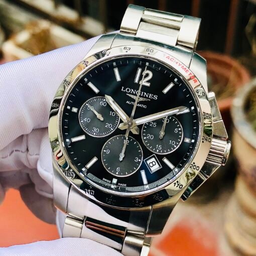 Đồng Hồ Longines Conquest Chronograph Tachymeter Black Dial - L2.743.4.56.6