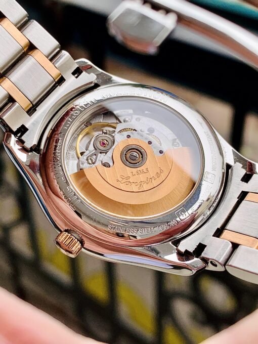 Đồng Hồ Longines Master Demi Rose Gold Day Date Salmon Dial Diamond - L2.755.5.99.7 - Hình ảnh 6