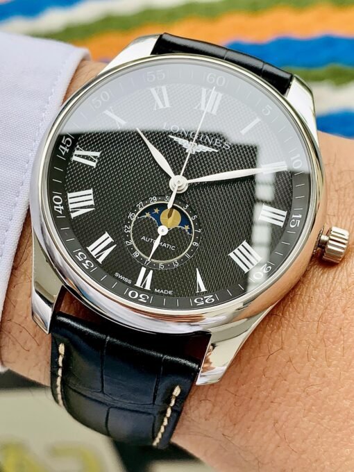 Đồng Hồ Longines Master Collection Moonphase Black Dial - L2.919.4.51.7 - Hình ảnh 4