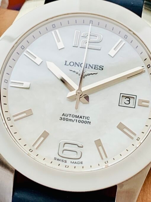 Đồng Hồ Longines Conquest Ceramic MOP White Dial Rubber - L3.657.4.86.2 - Hình ảnh 5