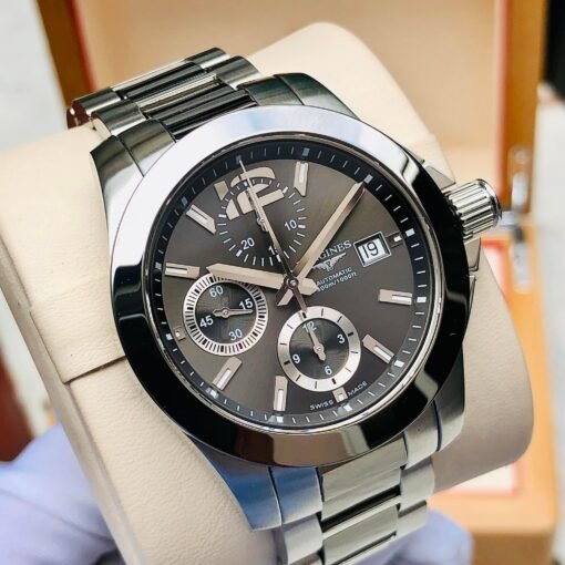 Đồng Hồ Longines Conquest Chronograph Grey Dial Demi Ceramic - L3.661.4.06.7 - Hình ảnh 2