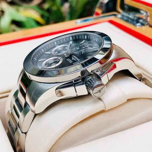 Đồng Hồ Longines Conquest Chronograph Grey Dial Demi Ceramic - L3.661.4.06.7 - Hình ảnh 5