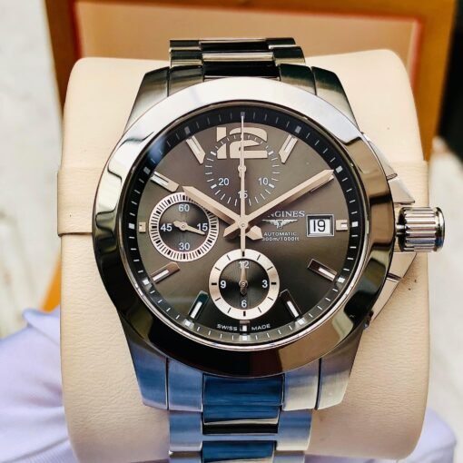 Đồng Hồ Longines Conquest Chronograph Grey Dial Demi Ceramic - L3.661.4.06.7 - Hình ảnh 3