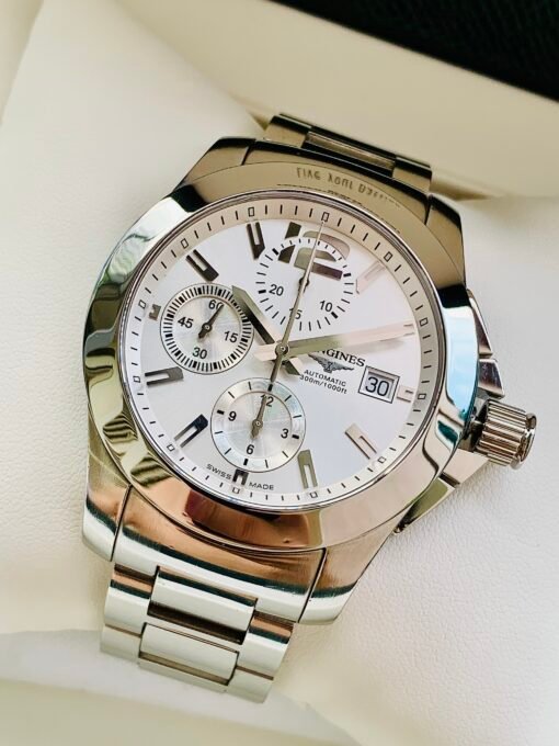 Đồng Hồ Longines Conquest Chronograph White Dial - L3.662.4.76.6 - Hình ảnh 4
