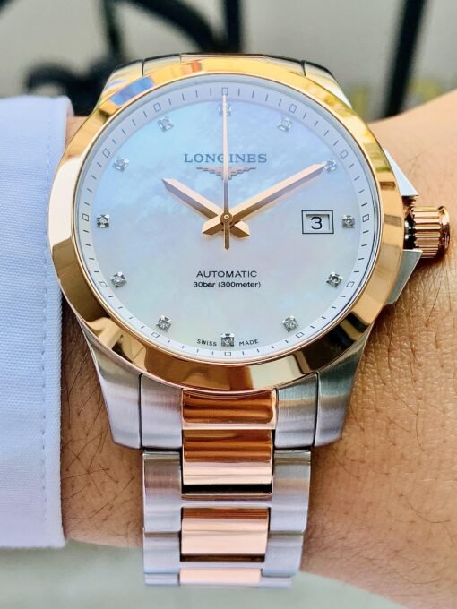 Đồng Hồ Longines Conquest Demi Rose Gold, Diamond, MOP Dial - L3.676.5.87.7