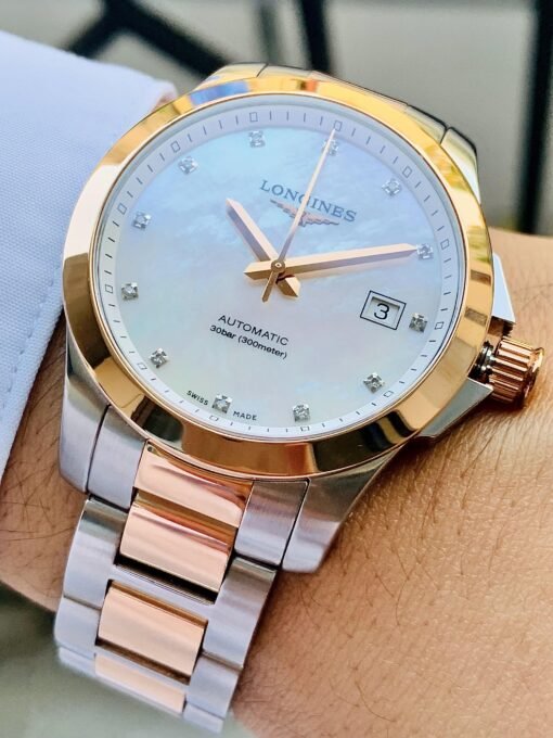 Đồng Hồ Longines Conquest Demi Rose Gold, Diamond, MOP Dial - L3.676.5.87.7 - Hình ảnh 4