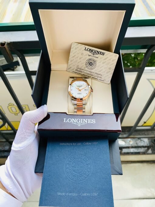 Đồng Hồ Longines Conquest Demi Rose Gold, Diamond, MOP Dial - L3.676.5.87.7 - Hình ảnh 8