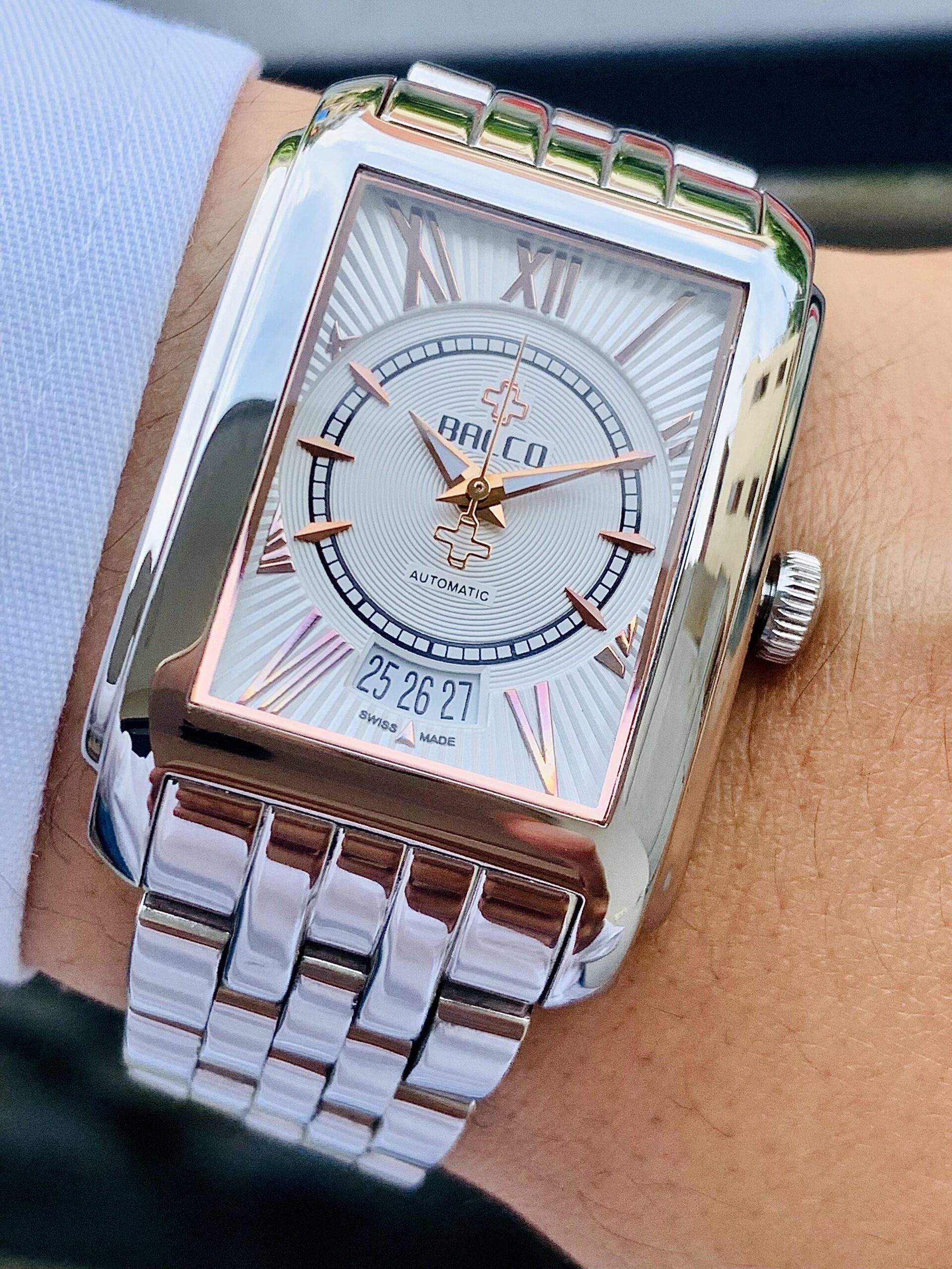 Đồng Hồ Balco Rectangular White Dial Limited Edition 0188/0600 - 11339M - Ảnh 4