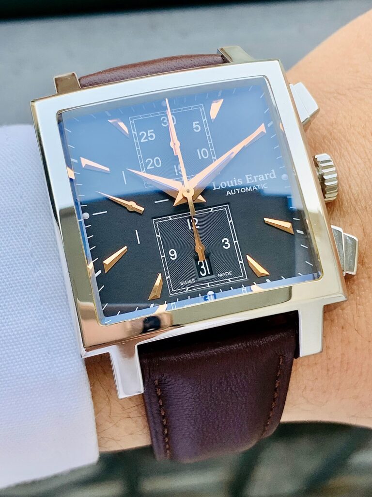 Đồng Hồ Louis Erard L’esprit du Temps La Carree Chronograph Black Dial - 77 502 AA12