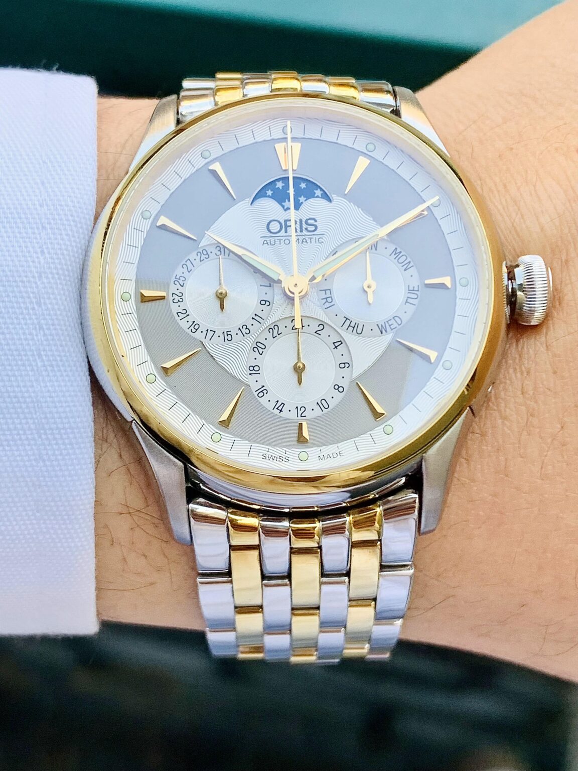 Đồng Hồ Oris Artelier Complication Demi Gold White Dial 01 582 7592 4351-07 8 21 74