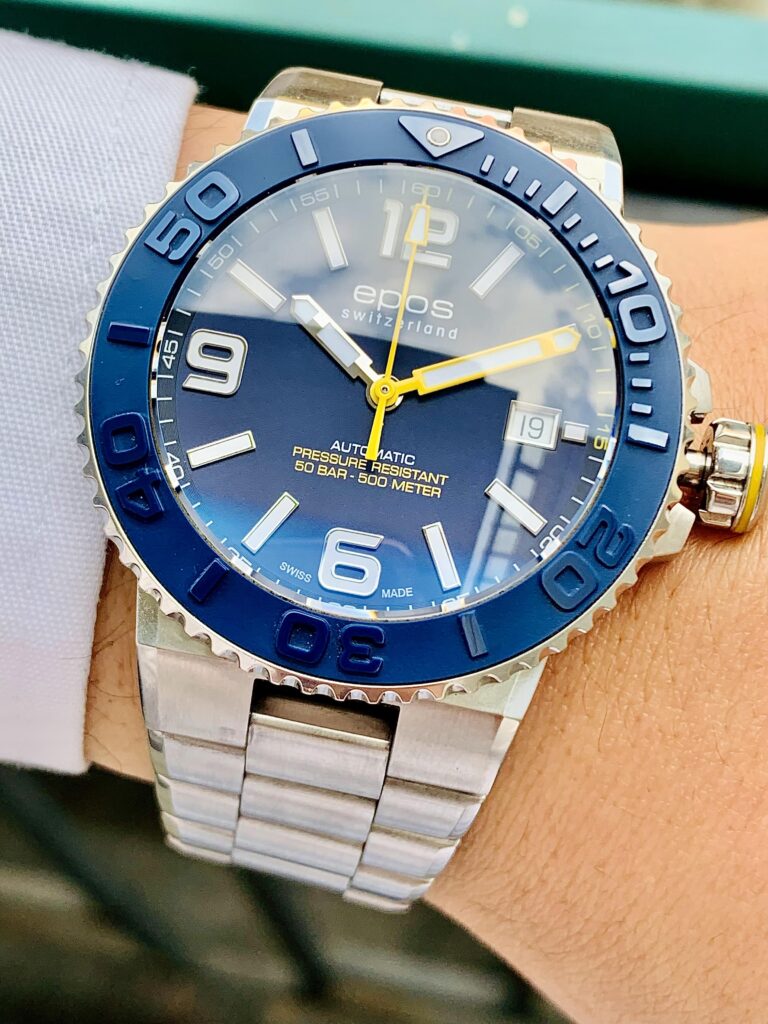 Đồng Hồ Epos Sportive Diver 500m Ceramic Bezel Blue Dial - 3441.131.96.56.30
